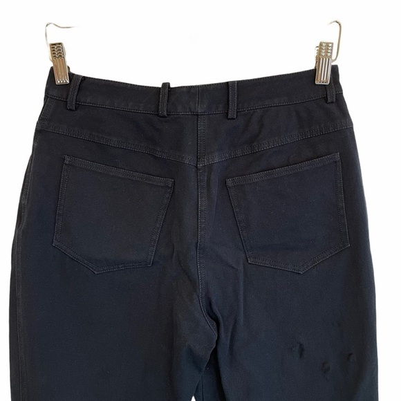 St. John Navy High Rise Cotton Pant 6 - Picture 9 of 11